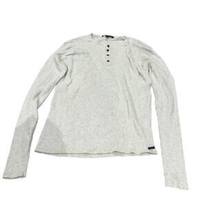 John Varvatos U.S.A Light Grey Ribbed Long Sleeve Medium